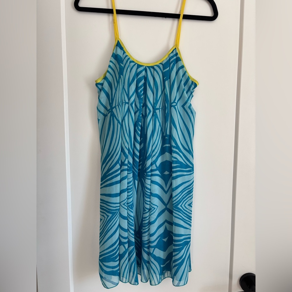 Blue and Yellow Flowy Dress